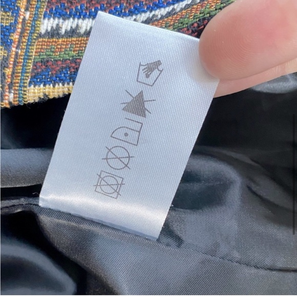 Fresh FX Chevron Stripe Jacquard Tapestry Zip Up Wide Collar Pea Style Jacket L - Picture 5 of 14